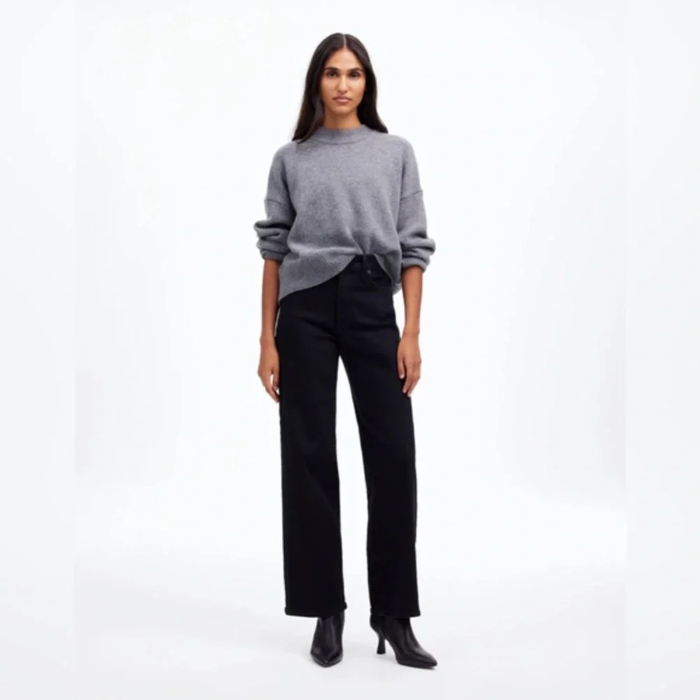 NWT Madewell Perfect Vintage Wide-Leg Jean Sz 30 Petite Women’s Black Rinse Wash